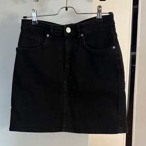 Zara Black Denim Mini Skirt NWOT